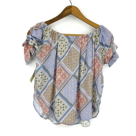 New Flynn Skye Maple Top Womens XS Moroccan Tiles Short Sleeve - Picture 4 of 6